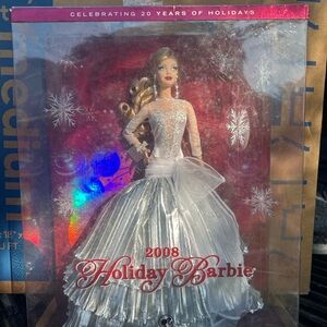 Barbie 2008 Holiday Doll in Silver Gown